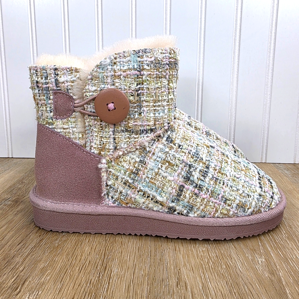 Bernie Mev. New York Pink Tweed Sheena Button Boots